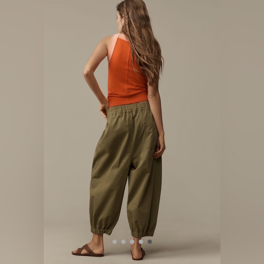 Anthropologie Pilcro Cotton Linen Cropped Barrel Joggers, XS, NWT - Picture 5 of 9